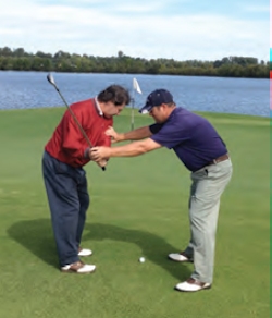 Cole Golden (right) demonstrating proper alignment with Mark Harman.
